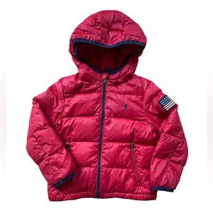 Polo Ralph Lauren Kids Down Puffer Jacket Coat - Red 4/4T